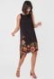 Vestido Desigual Midi Floral Preto - Marca Desigual