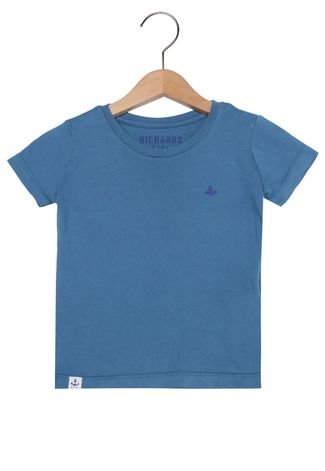 Camiseta Richards Kids Infantil Bordado Azul marinho