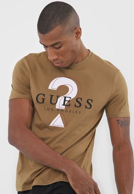 Camiseta Guess Lettering Verde - Marca Guess