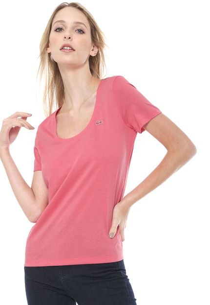 Camiseta Lacoste Logo Rosa - Marca Lacoste