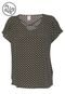 Blusa Cativa Plus Size Crepe Geométrica Preta/Amarela - Marca Cativa Plus