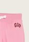 Calça Infantil de Moletom GAP Jogger Logo Bordado Rosa - Marca GAP