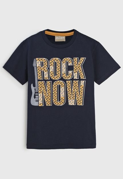 Camiseta Milon Infantil Rock Now Azul-Marinho - Marca Milon