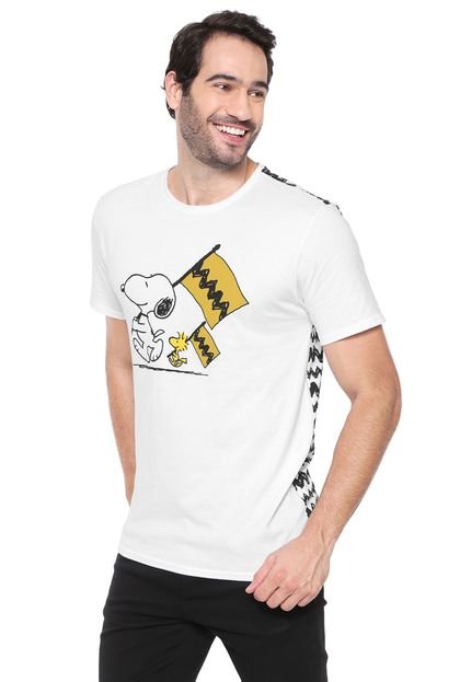 Camiseta Snoopy Manga Curta Flags Branca - Marca Snoopy