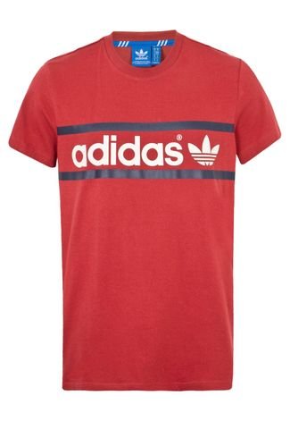 Camiseta adidas Originals Linear Logo Te Vermelha