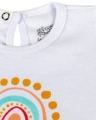 Kit Body Bebê Menina Suedine Estampado Sol e Arco Íris - Branco - Marca Ano Zero