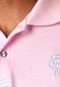 Camiseta Polo Bordado Entrelaçado Rosa - Marca VR