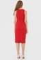 Vestido Colcci Midi Pregas Vermelho - Marca Colcci