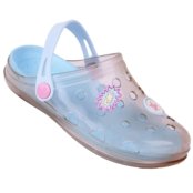 Babuche Infantil Feminino WorldColors Pop Clear Kids - Transparente/Azul - Marca WorldColors