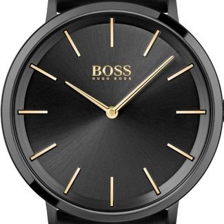 Relógio Boss Masculino Couro Preto 1513830