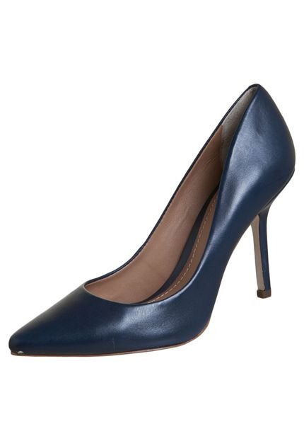 Scarpin Dumond Salto Alto Bico Fino Azul - Marca Dumond