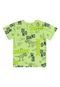 Camiseta Giant Dino Manga Curta Infantil para Meninos Quimby Verde - Marca Quimby