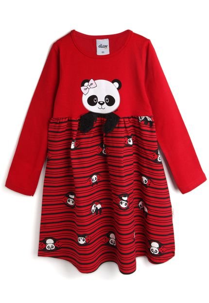 Vestido Elian Panda Vermelho - Marca Elian