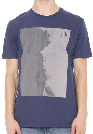 Camiseta Calvin Klein Textura Azul-marinho