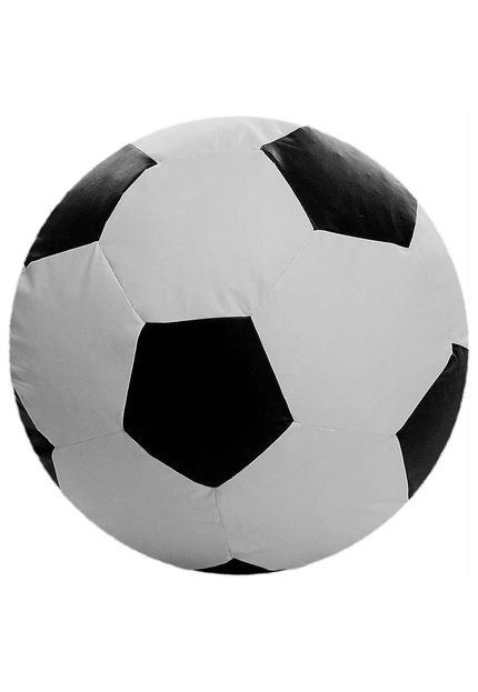 Puff Big Ball Futebol Pop Branco e Preto - Marca Stay Puff