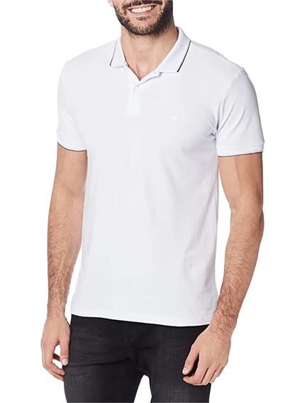 Polo Forum Masculina Muscle Piquet One Line Collar Branca - Marca Forum