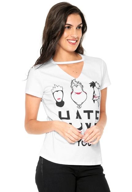 Blusa Cativa Hate Love Branca - Marca Cativa Disney