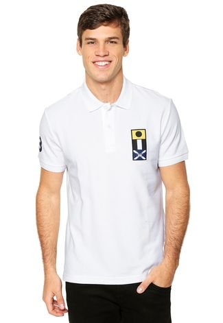 Camisa Polo Lacoste Regular Fit Branco
