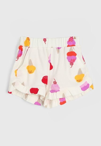 Short GAP Curto Estampado Off-White - Marca GAP