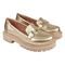 Sapato Feminino Mocassim Tratorado CM Calçados Bico Redondo Confort Ouro Light - Marca Monte Shoes