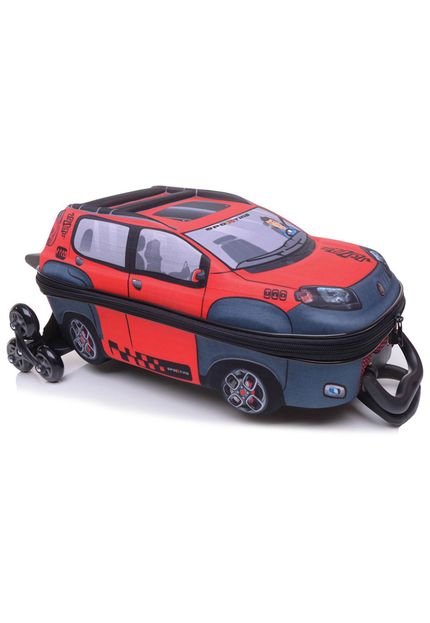 Mochila de Rodinhas Infantil Max Toy Fiat Novo Uno Vermelha - Marca Max Toy