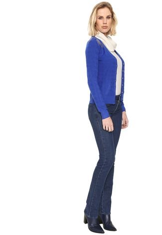 Cardigan Facinelli by MOONCITY Tricot Strass Azul