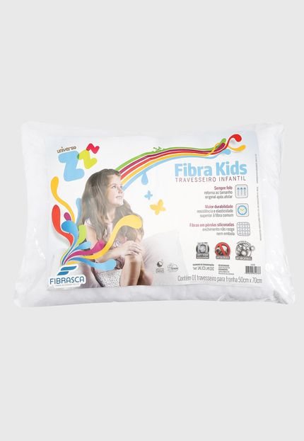 Travesseiro Fibrasca Fibra Lavável Kids Branco - Marca Fibrasca