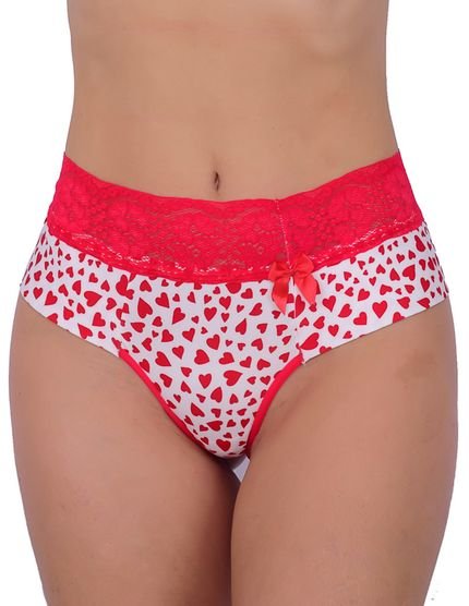 Calcinha Vip lingerie Fio Cintura Alta Vermelho - Compre Agora | Tricae