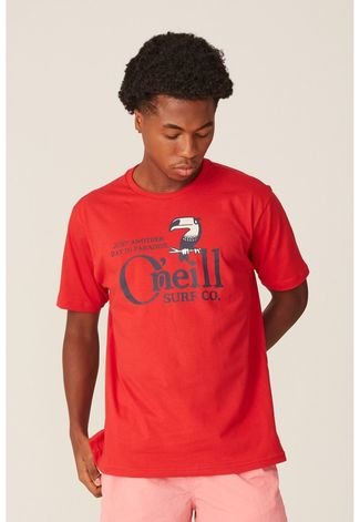 Camiseta Oneill Estampada Vermelha