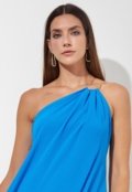 Vestido Festa Azul Celeste Com Corrente Dourada - Marca Miesse