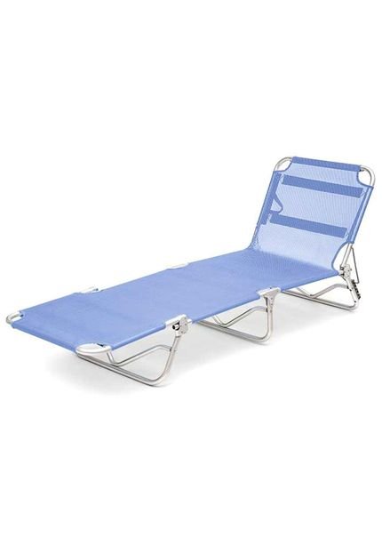 Cadeira Espreguiçadeira Textilene Aluminio Azul Belfix - Marca Belfix