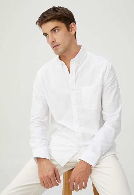 Camisa Cotton On Reta Mayfair Branca - Marca Cotton On