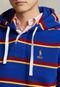 Blusa de Moletom Flanelada Fechada Polo Ralph Lauren Listrada Azul - Marca Polo Ralph Lauren
