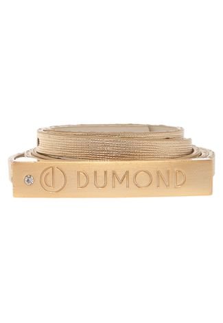 Cinto Dumond Fino Logo Soft Safiano Metal Dourado