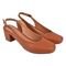 Sapato Scarpin Aberto Donatella Shoes Bico Quadrado Salto Confort Fivela Caramelo - Marca Monte Shoes