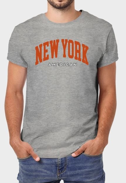 Camiseta Masculina Cinza New York Algodão Premium Benellys - Marca Benellys