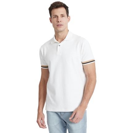 Camisa Polo Aramis Suedine Canelado IN23 Off White Masculino - Marca Aramis
