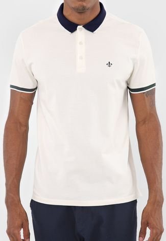 Camisa Polo Dudalina Reta Logo Off-White