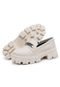 Mocassim Oxford Myrol Outlet Feminino Derby Sola Tratorada Off White - Marca Myrol Outlet