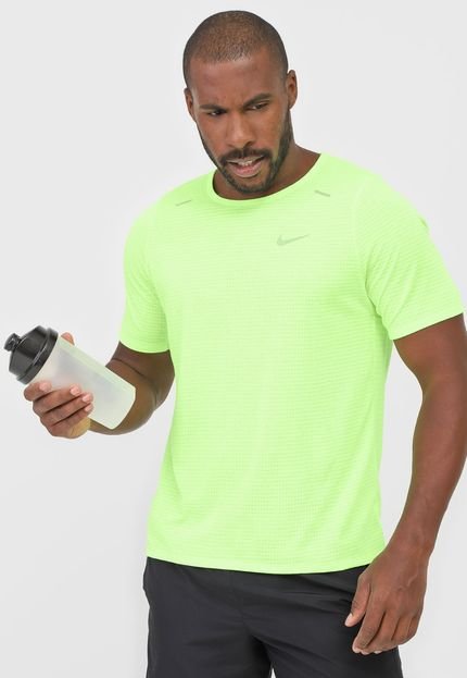Camiseta Nike Rise 365 SS Neon Verde - Marca Nike
