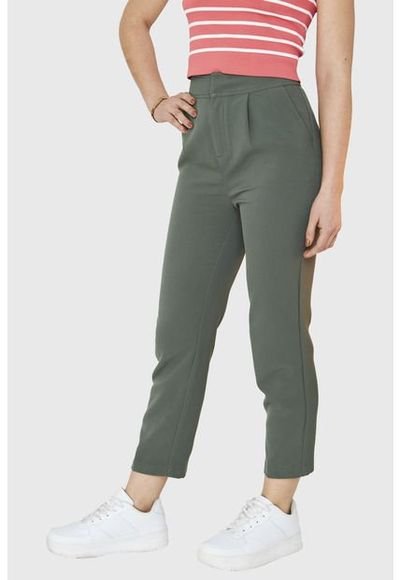 Pantalon recto sales tiro alto
