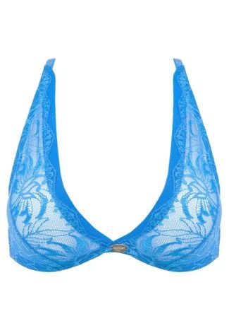 Sutiã Calvin Klein Underwear Triângulo Renda Naked Glamour Azul