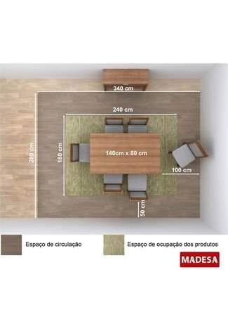 Sala De Jantar Madesa Base De Madeira Com Tampo De Vidro E 6 Cadeiras Molly - Rustic/ Vermelho