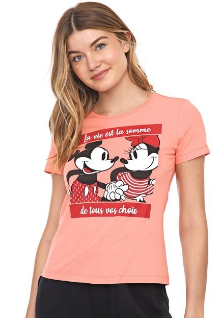 Blusa Cativa Disney Mickey e Minnie Rosa - Marca Cativa Disney