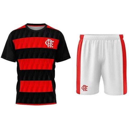 Kit Mini Craque Toy Camiseta e Bermuda Braziline Flamengo - Preto/Vermelho - Marca braziline