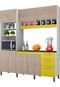 Cozinha Compacta Cacau Branco e Bege e Amarelo Móveis Albatroz - Marca Albatroz