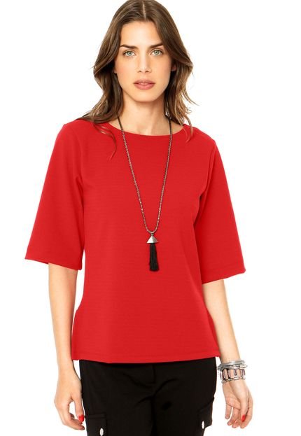 Blusa DAFITI ONTREND Manga Curta Japonesa Vermelha - Marca DAFITI ONTREND