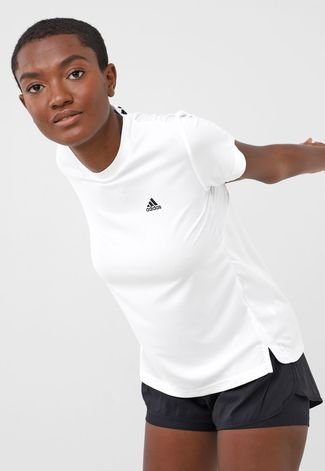 Camiseta adidas Performance 3s 3 Stripes Branca