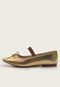 Sapatilha Ballet Dafiti Shoes Metalizada Laço Dourada - Marca DAFITI SHOES