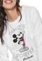 Moletom Flanelado Fechado Cativa Disney Mickey Mouse Branco - Marca Cativa Disney